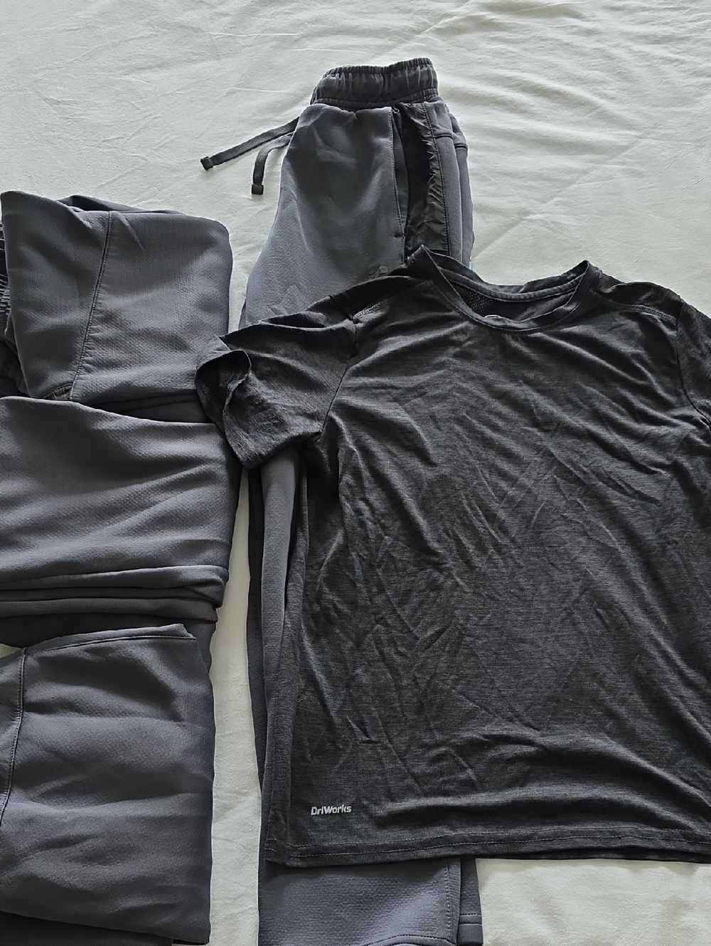 4 Pairs Russell Athletic Charcoal Gray Active Joggers And One Athletic Shirt